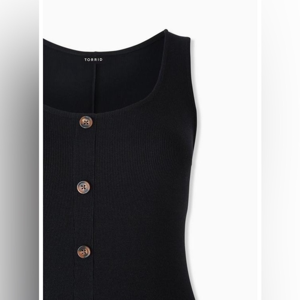 Torrid Black Sleeveless Button Midi Dress - Picture 4 of 8